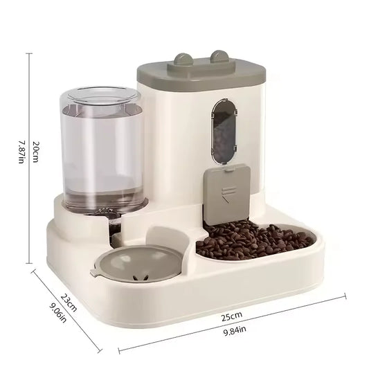 Large-Capacity Pet Feeder with Automatic Water Dispenser for Cats & Dogs