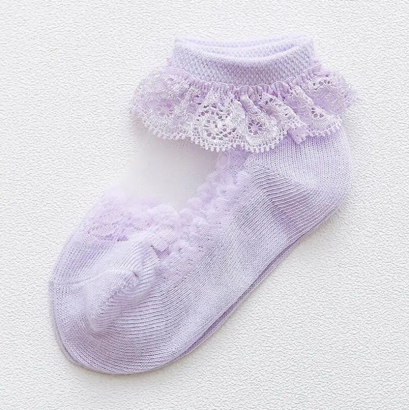 Cute Lace Mesh Baby Girl Socks – Summer Cotton Anti-Slip Socks