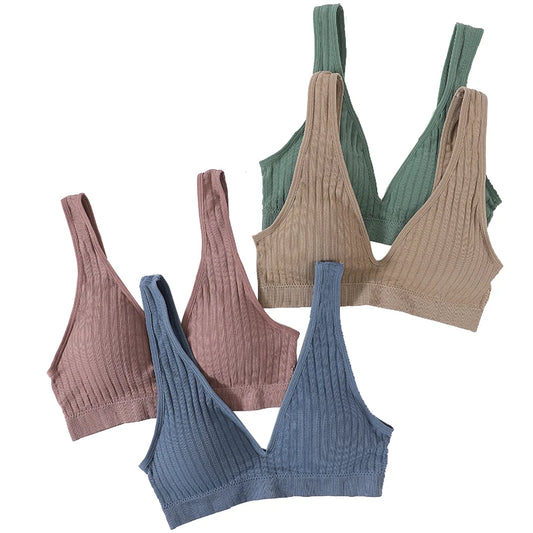 Deep V Push-Up Seamless Bra – Wireless & Padded