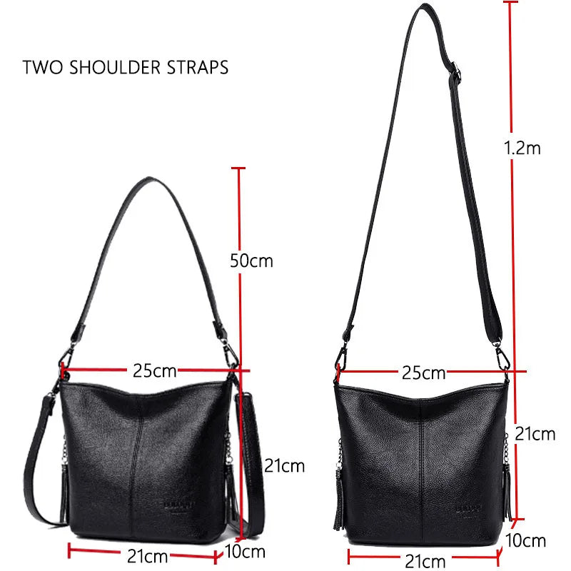 Women’s Leather Crossbody Shoulder Bag – Luxury Tote Handbag