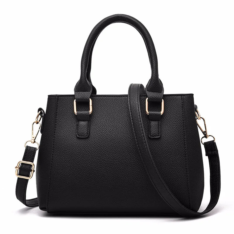 Embroidered Leather Messenger Bag with Fur Ball – Women's Handbag