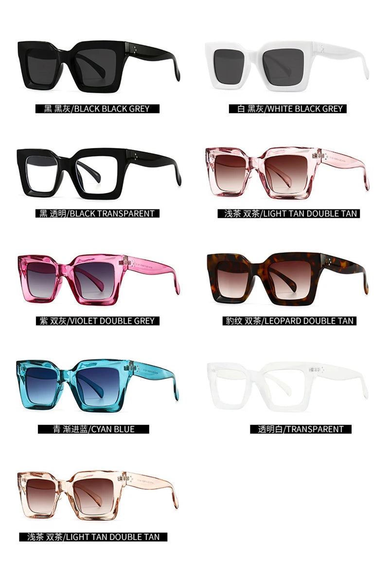 Fashion Vintage Square Sunglasses – UV400, Oversized, Unisex, Designer-Inspired
