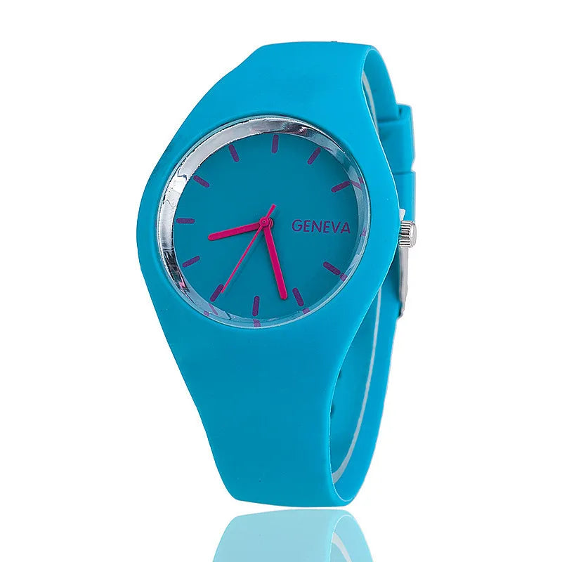 Geneva Women's Pink Silicone Sport Quartz Watch