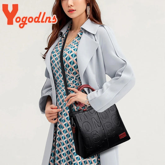 Luxury Black & Red Leather Handbag – Medium Tote with Top Handle