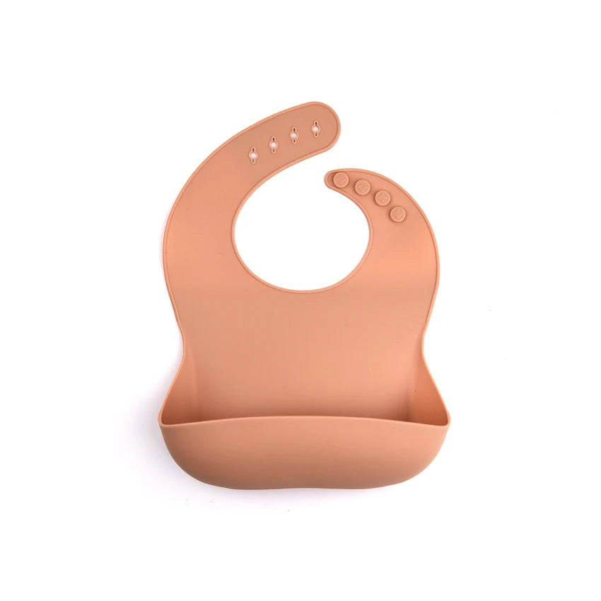 High Quality Food Grade Soft Waterproof Silicone Baby Bib With Food Catcher