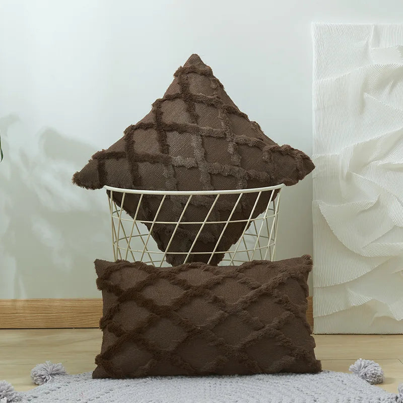 Soft Plush Wool Cushion Covers – Luxury European Style for Sofa & Bedroom