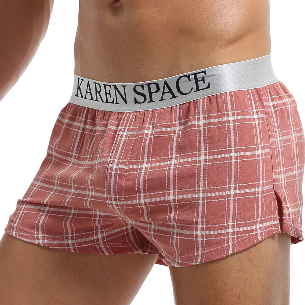 Men’s Plaid Boxer Shorts – Cotton Modal, Breathable & Comfortable Sleepwear