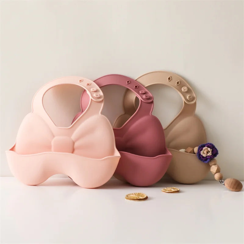 Baby Silicone Bib – Waterproof, Soft, Adjustable Feeding Bib for Toddlers, Boys & Girls