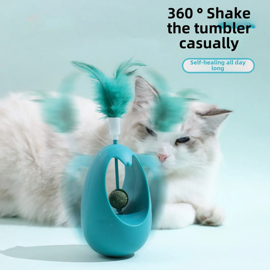 Feather Spinning Cat Toy – Boredom Relief & Interactive Play