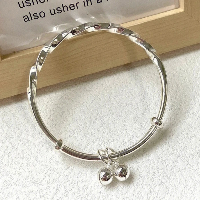 925 Sterling Silver Twist Heart Cuff Bracelet – Elegant Party Jewelry