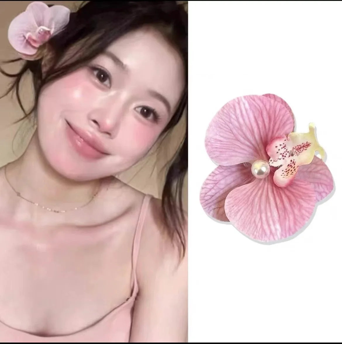 Phalaenopsis Flower Hair Clip – Elegant Floral Barrette for Girls