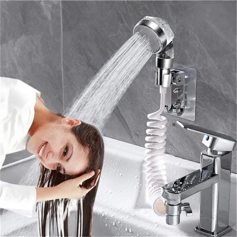 Flexible Shower Head & Faucet Nozzle – Hair Wash & Toilet Spray Attachment
