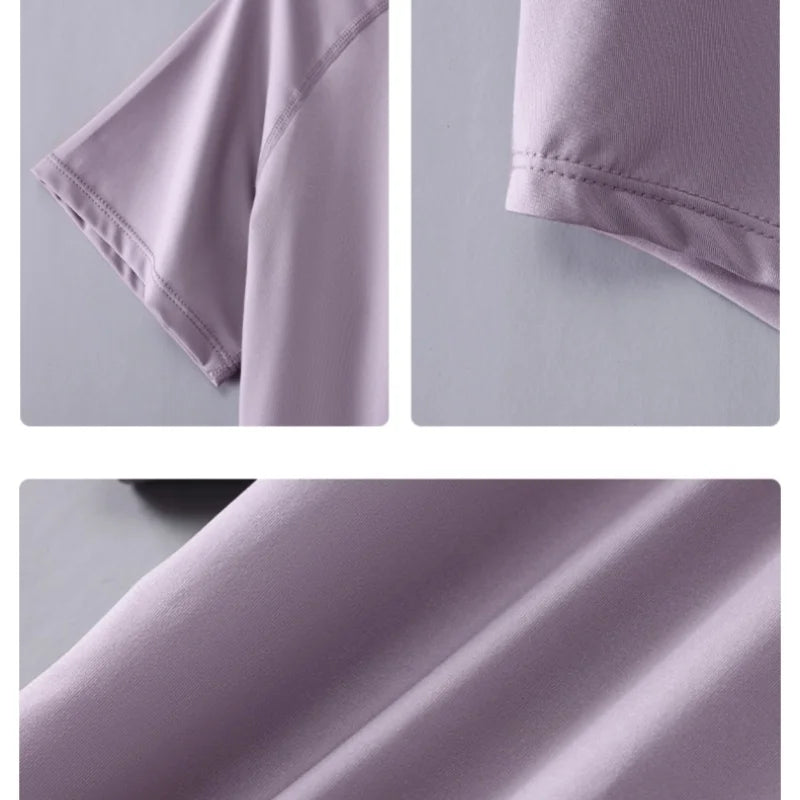 DRUR Women's Yoga Top — Quick-Dry Short Sleeve Gym Workout Shirt