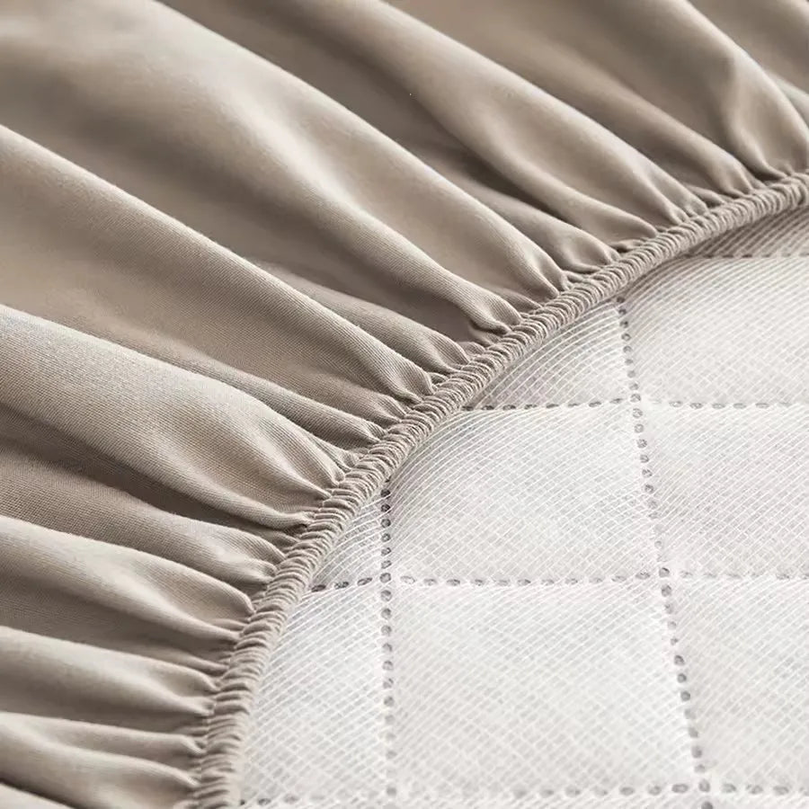 Waterproof Quilted Fitted Bed Sheet – 360° Elastic Mattress Protector, Single/Double/Queen/King
