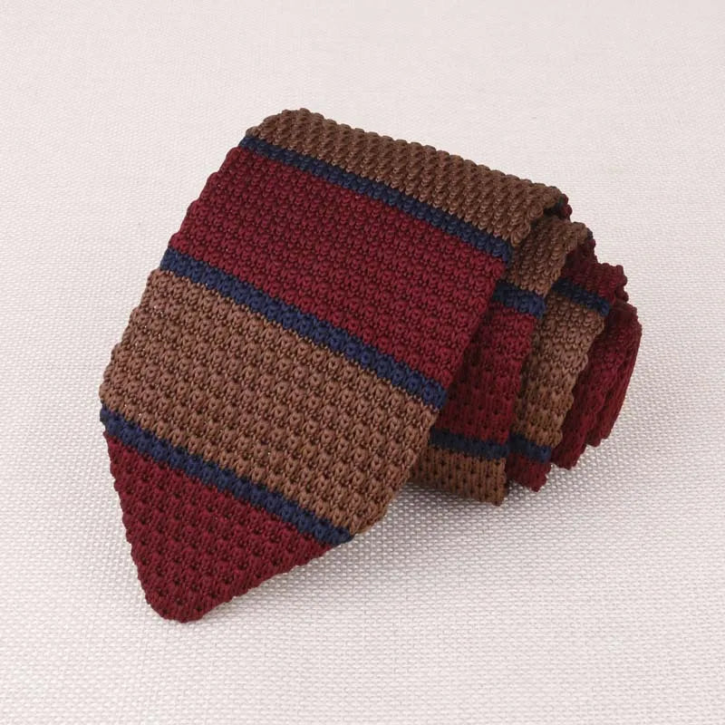 Fashion Knitted Ties for Men & Women – Casual Solid/Striped Narrow Necktie for Business, Wedding, and Daily Wear