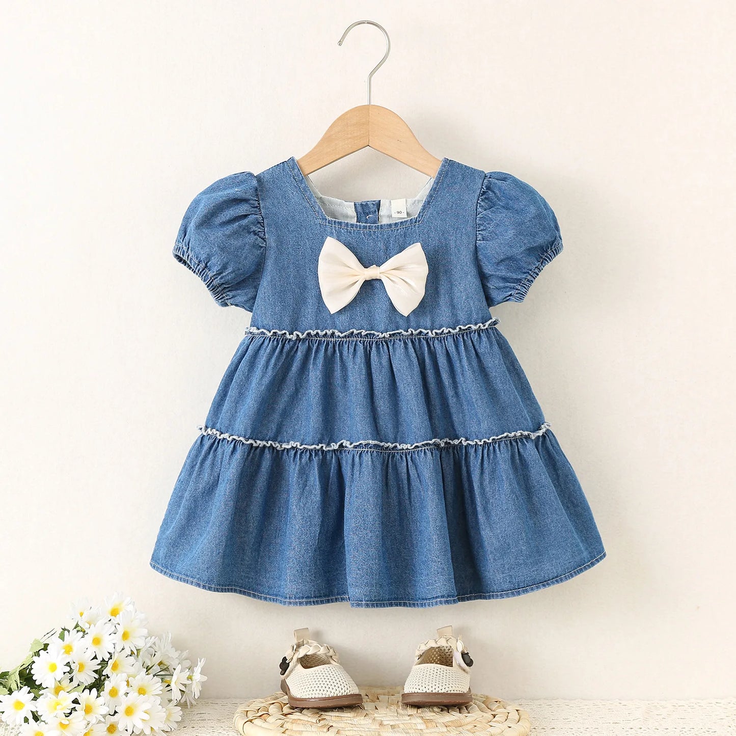 2025 Baby Girls Denim Tulip Dress (1–4Y)