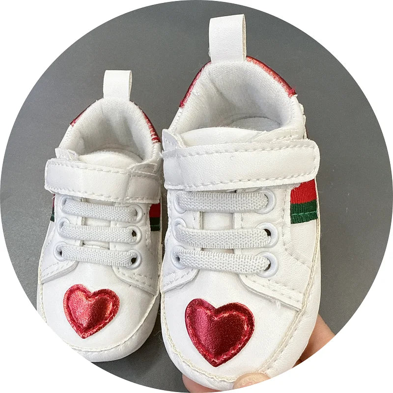 White Soft-Soled Baby Shoes — Non-Slip Sneakers for Boys & Girls, Spring Baptism