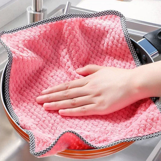 Oil-Free Kitchen Cleaning Rag — Thick, Non-Stick, High-Efficiency Cloth (Random Color)