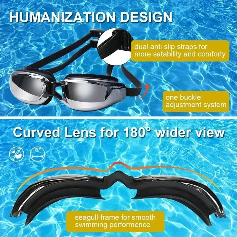 Adult Myopia Swimming Goggles – Anti-Fog & Waterproof