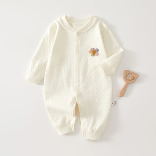 Baby Romper — 0–12M, Long Sleeve, 100% Cotton, Unisex, Spring/Autumn Infant Outfit