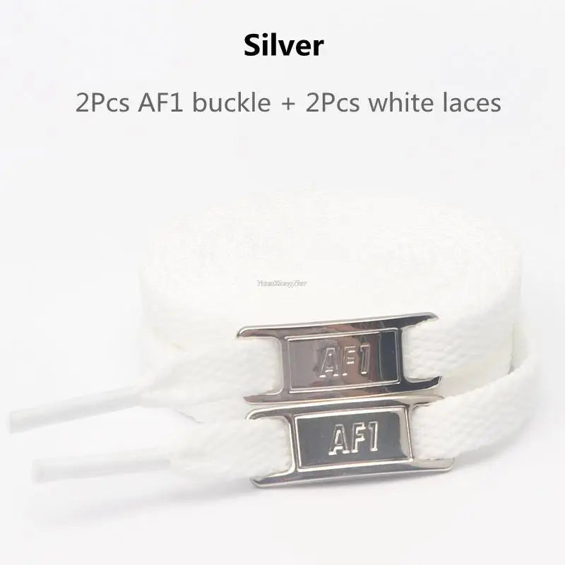 Original AF1 Shoelace Set – White Flat Laces with Shoe Decoration for Air Force 1 Sneakers & Accessories