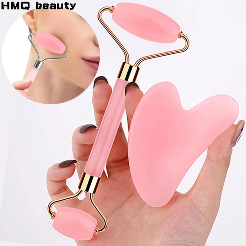 2Pcs Ice Face Roller & Gua Sha Set – Portable Facial Massage Tools for Lifting, Contouring, and Skincare Therapy
