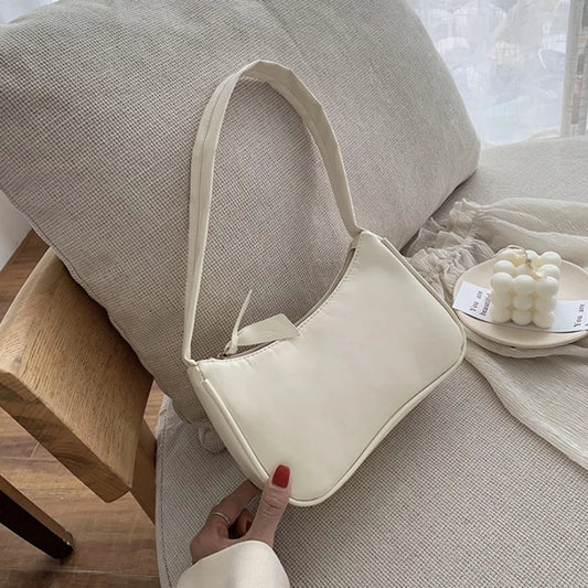 1Pc Retro Forearm Bag Women's Bow Handbag PU Leather Bag For Outdoor shopping