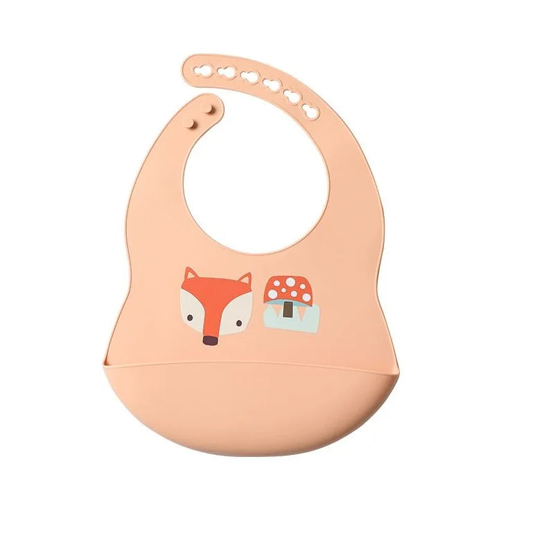 Baby Silicone Bib – Waterproof, Soft, Adjustable Feeding Bib for Toddlers, Boys & Girls