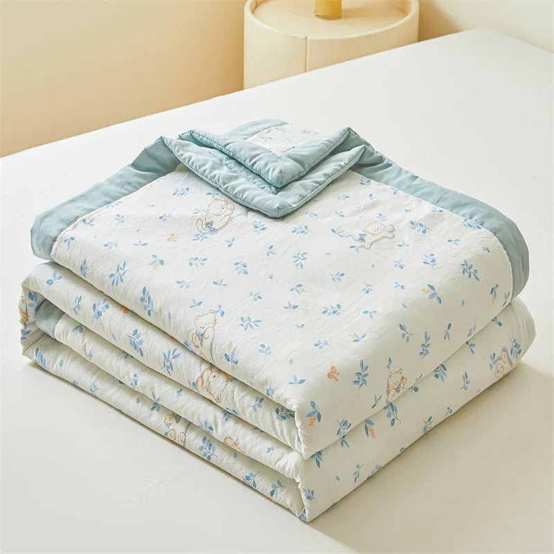 2025 Cotton Summer Quilt – Lightweight, Skin-Friendly, Ultra-Soft Printed Comforter/Blanket