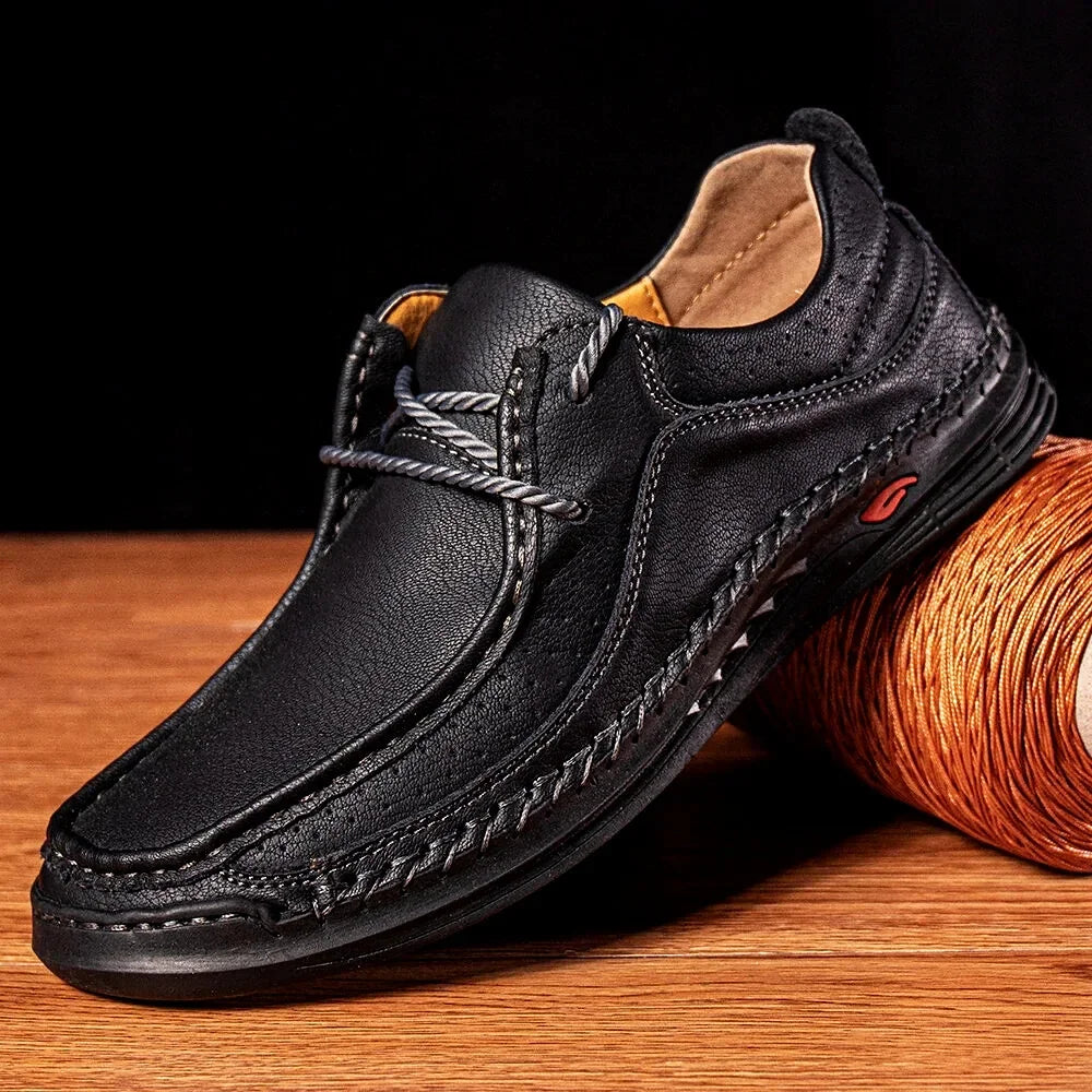 2023 Handmade Leather Casual Sneakers for Men – Comfort, Business, Plus Size