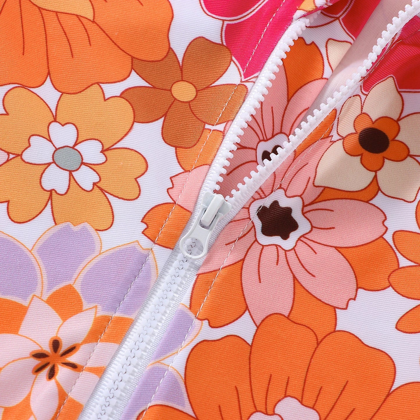 Baby Girl Swimsuit Set — 0–2Y Long Sleeve Floral/Shell Print with Hat, Spring/Summer