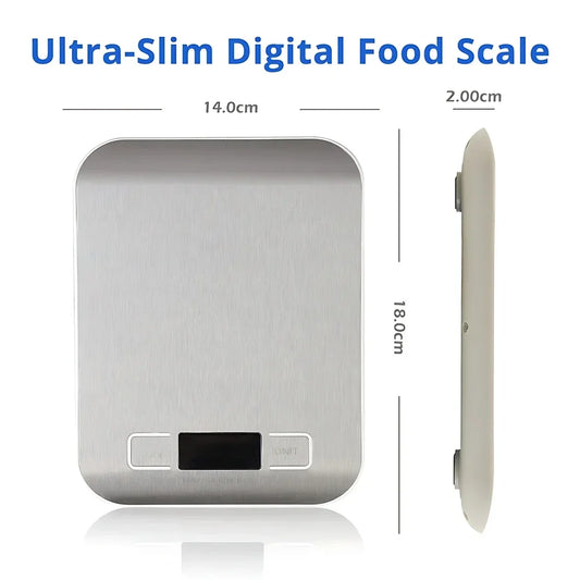 Portable Digital Kitchen Scale – LCD Display & USB Charging
