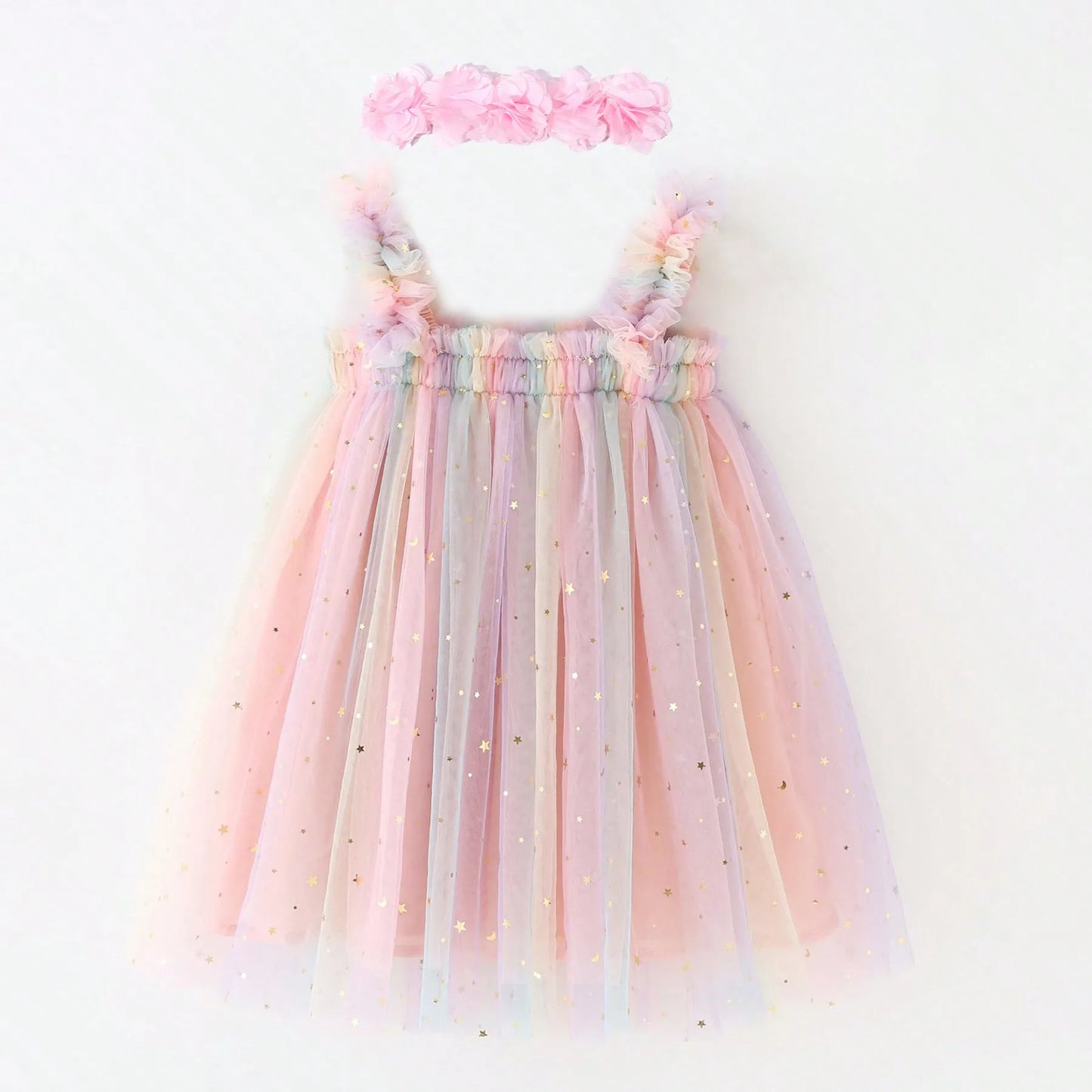 Toddler Girls Floral Tutu Dress with Headband