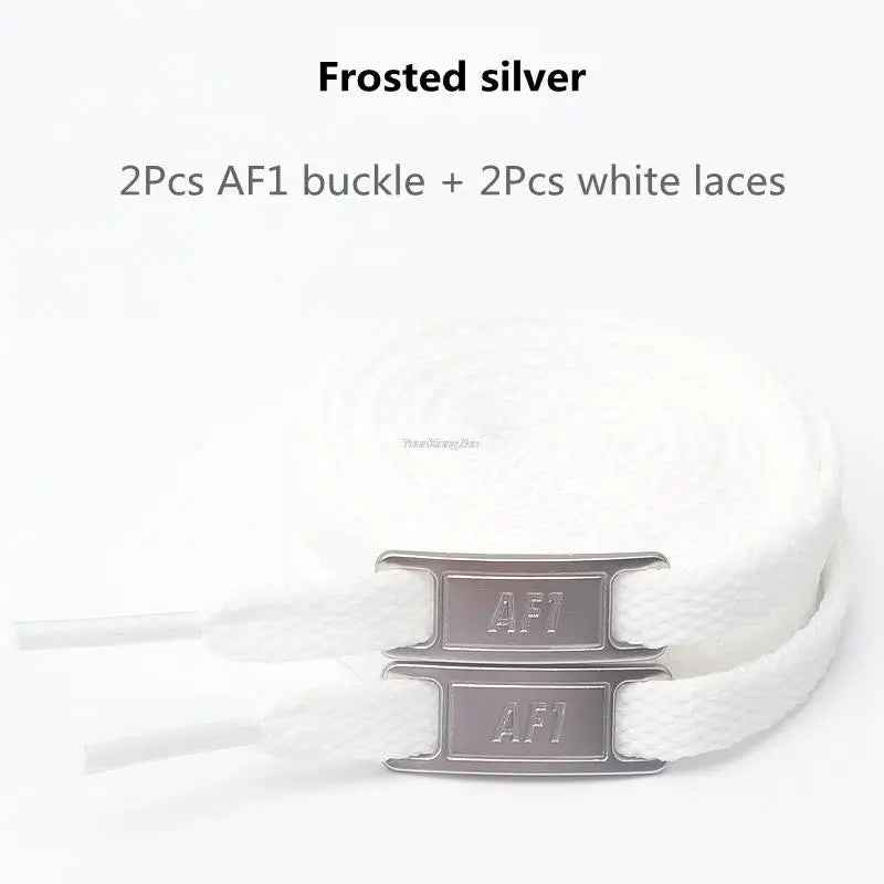 Original AF1 Shoelace Set – White Flat Laces with Shoe Decoration for Air Force 1 Sneakers & Accessories