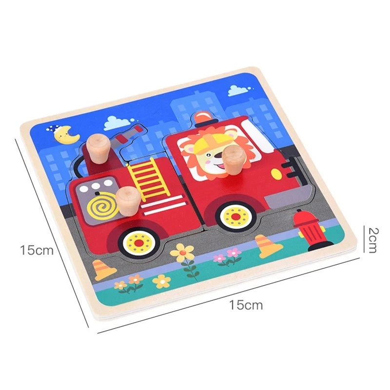 Montessori 3D Wooden Puzzle Baby Toys Early Learning Fruit Cognitive Board