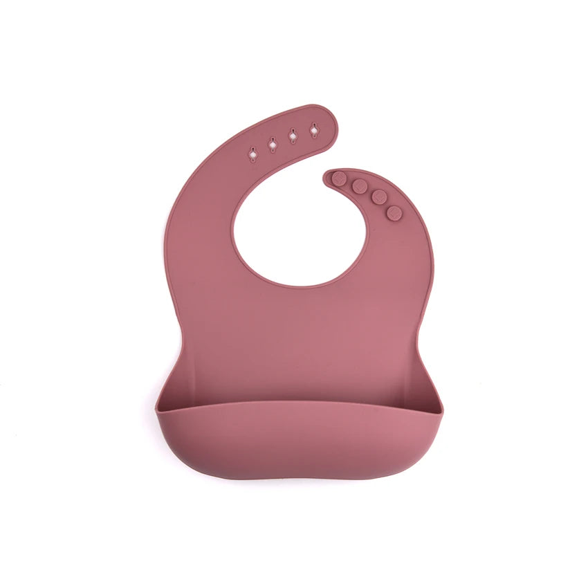 High Quality Food Grade Soft Waterproof Silicone Baby Bib With Food Catcher