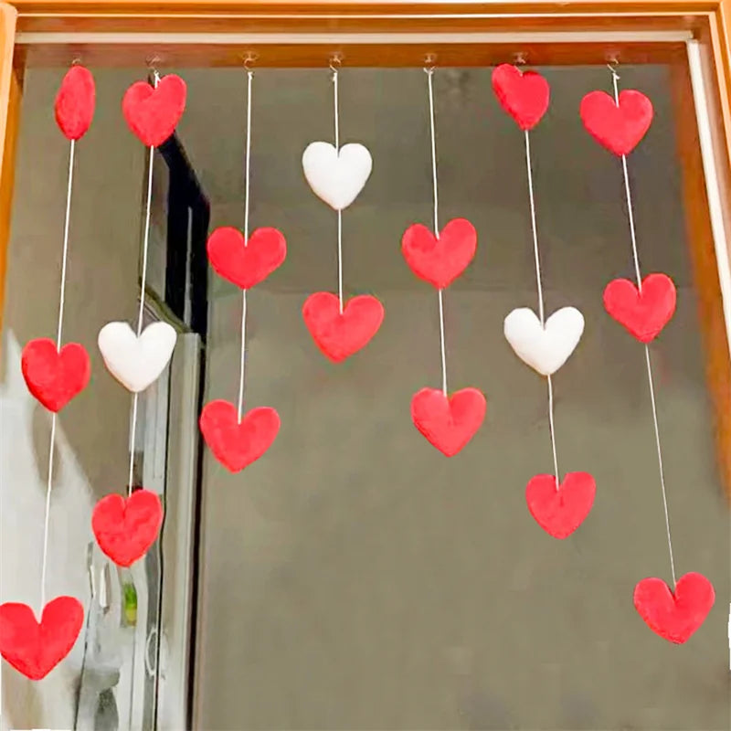 Korean Heart-Shaped String Curtain – Door Hanging Partition for Girls' Room Decor