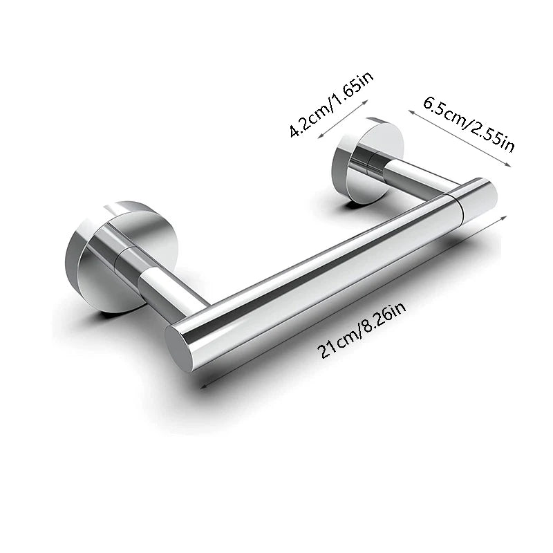 Golden Stainless Steel Toilet Paper Holder – Wall-Mounted Bathroom Tissue Rack