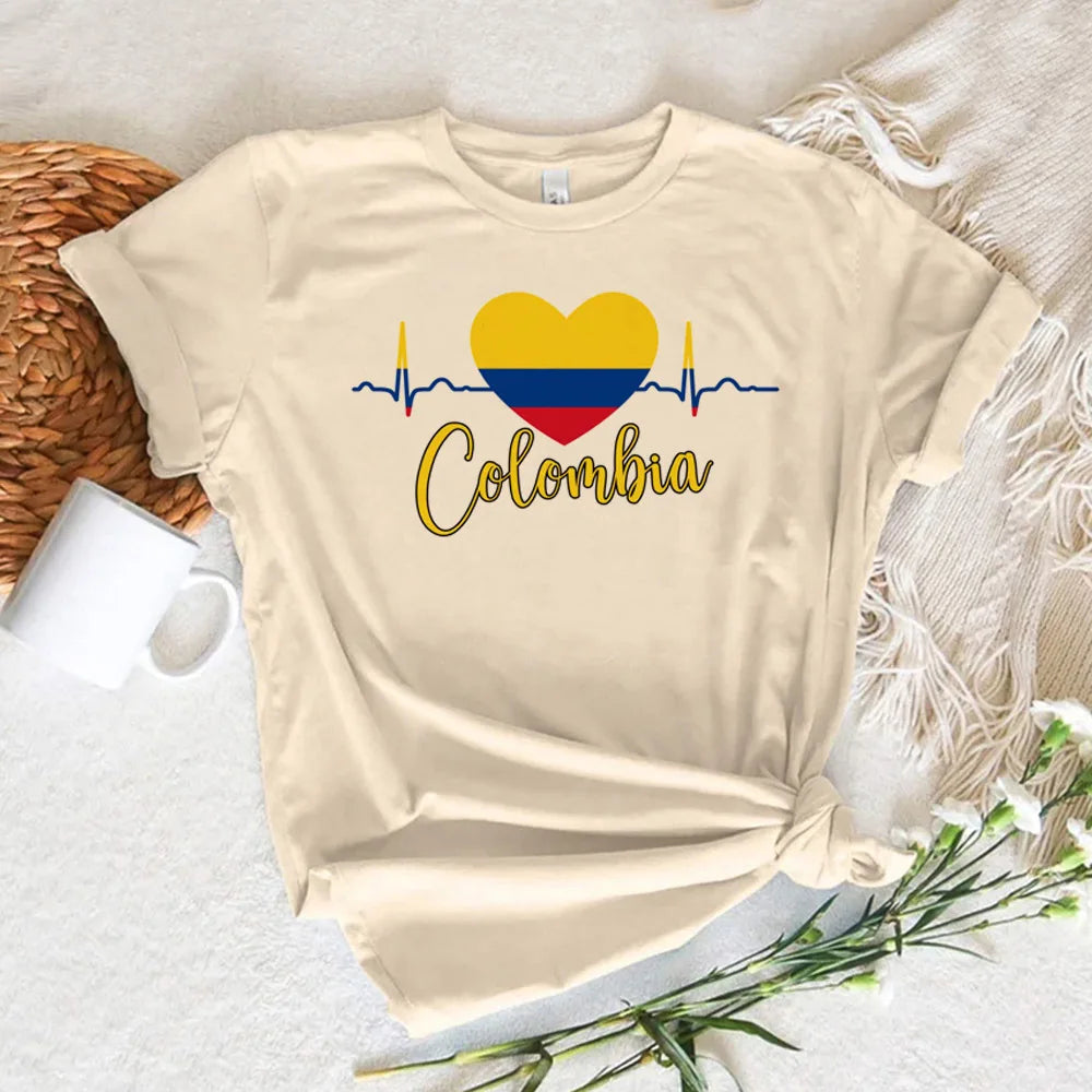 Colombia t-shirt women active wear anime designer top girl comic clothes