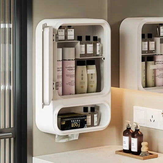 No-Drill Bathroom Shelf – Wall-Mounted Shower & Cosmetics Organizer