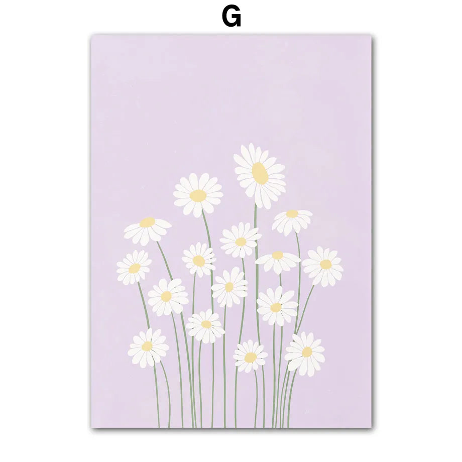 Colorful Flower Market Canvas Poster – Nordic Wall Art for Living Room