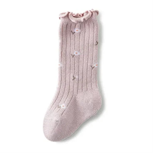 Girls’ Cotton Socks (0–5Y) – Soft, Printed, Long Autumn/Winter Socks for Toddlers & Kids