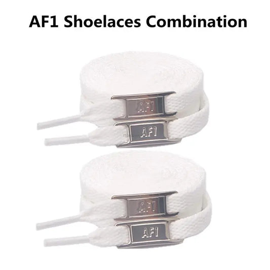 Original AF1 Shoelace Set – White Flat Laces with Shoe Decoration for Air Force 1 Sneakers & Accessories