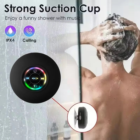Portable Bluetooth Speaker – Waterproof LED Suction Cup Stereo