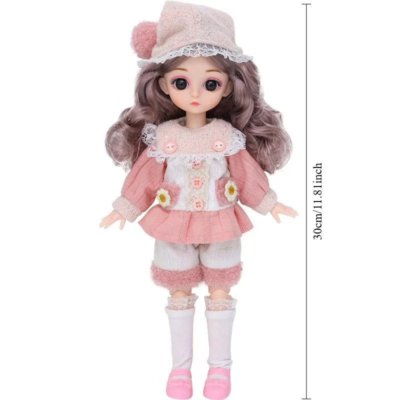 30cm 1/6 BJD Princess Doll – 20 Joints, Dress-Up Toy with Clothes & Shoes