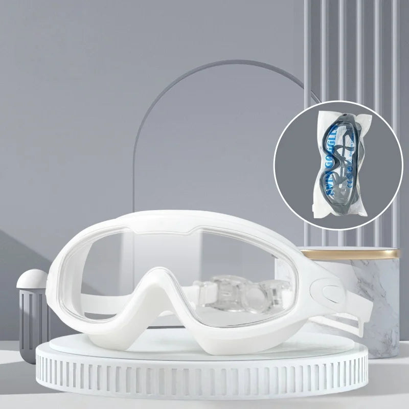 HD Anti-Fog Swimming Goggles – Waterproof Electroplated Large Frame