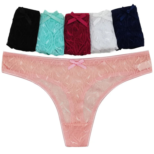 Sexy Low-Waist Lace Silk Panties – Breathable, Quick-Dry, Cotton Crotch