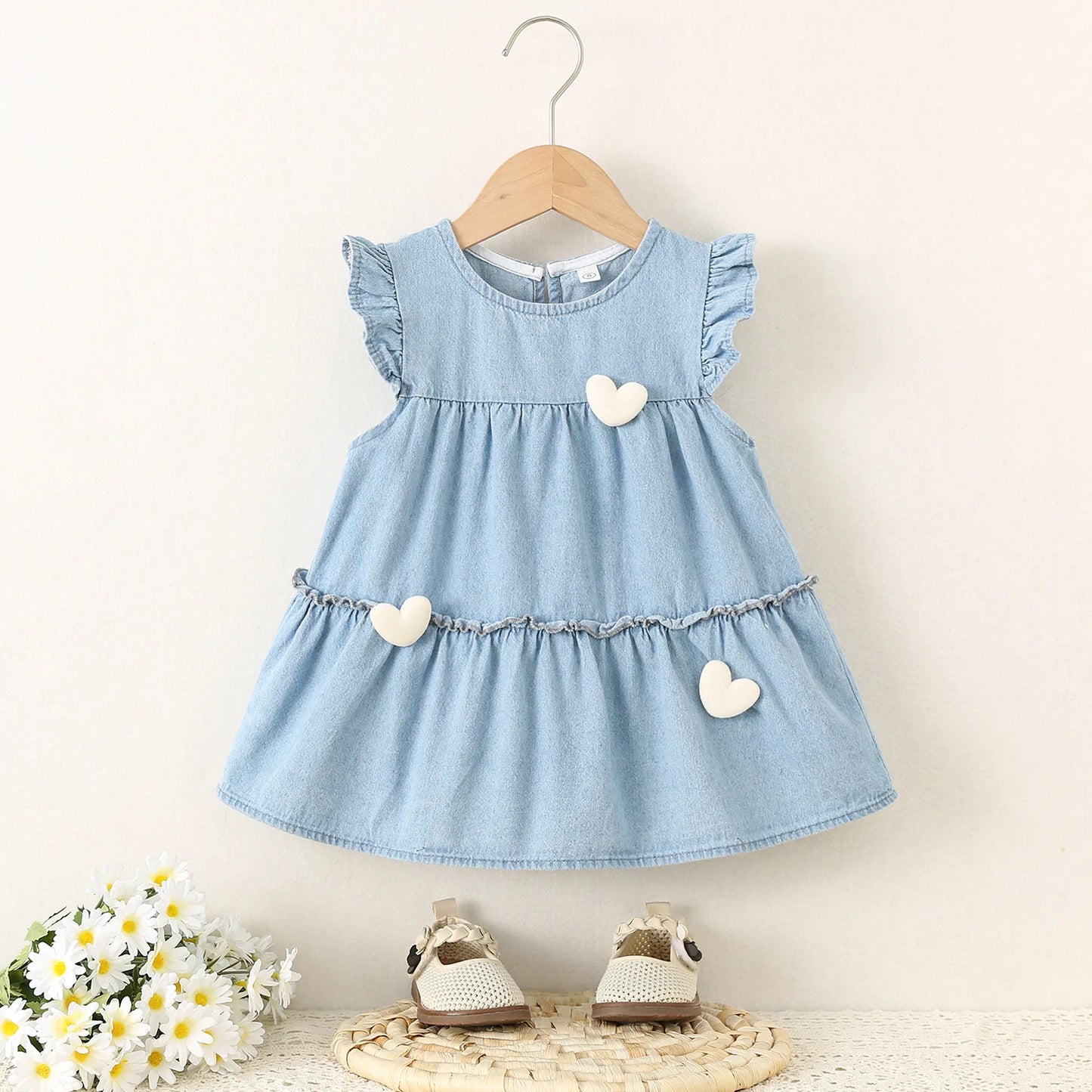 2025 Baby Girls Denim Tulip Dress (1–4Y)