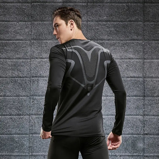 Men’s Quick-Dry Compression Sports Top — Long Sleeve for Running, Cycling, Fitness & Training
