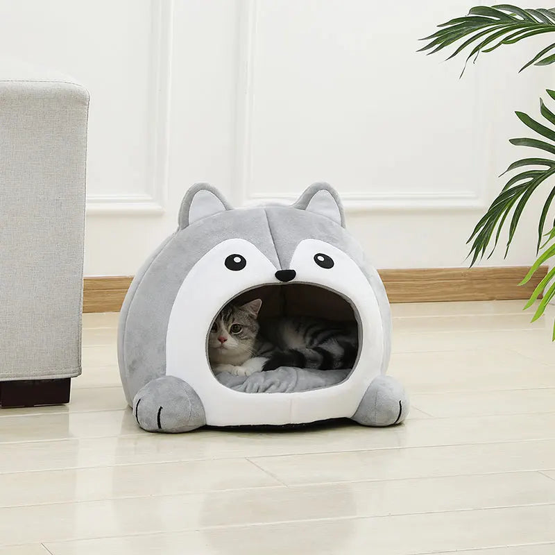 Soft Cat Bed – Cozy House & Cushion for Cats